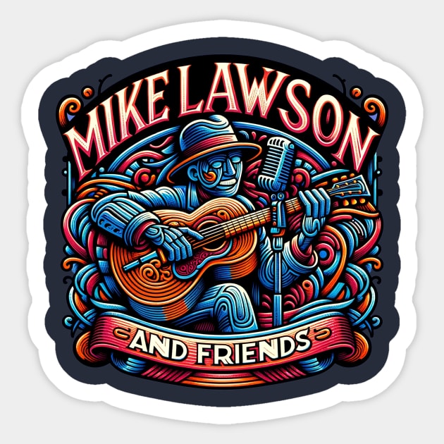 Mike Lawson and Friends - Guitar Man Sticker by Mike Lawson and Friends
